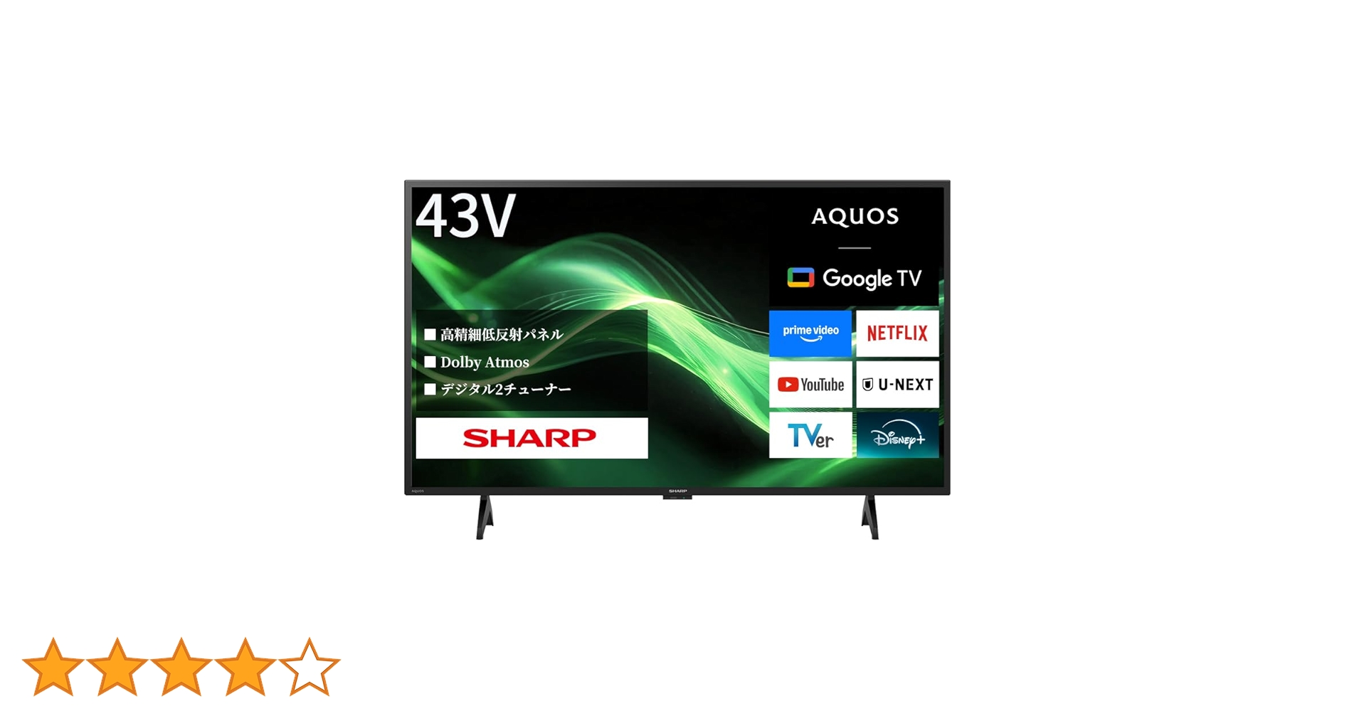 Amazon | シャープ 43V型 4K 液晶 テレビ AQUOS 4T-C43GJ2 Google TV